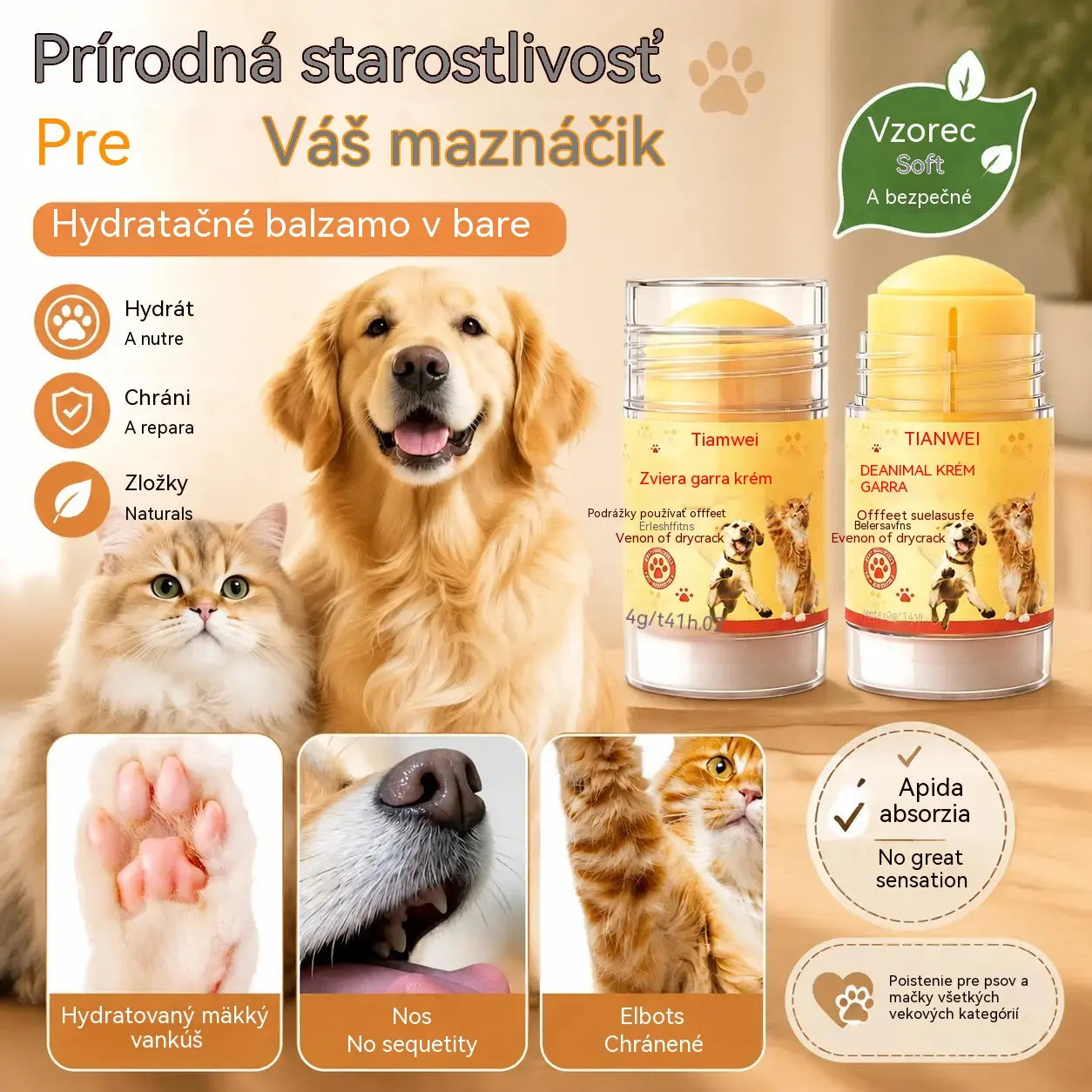 【3 fľaštičky za 22 eur】💧🐾 Hydratačný balzam na labky – 🐶 Rozmaznávajte jemné a zdravé labky vášho domáceho maznáčika