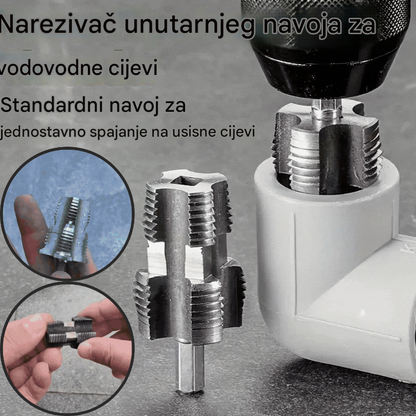 ⚙️🔩 Nastavak za Urezivanje Navoja na Cijevima za Vodu – Unutarnji i Vanjski PVC Navoji za Nekoliko Minuta