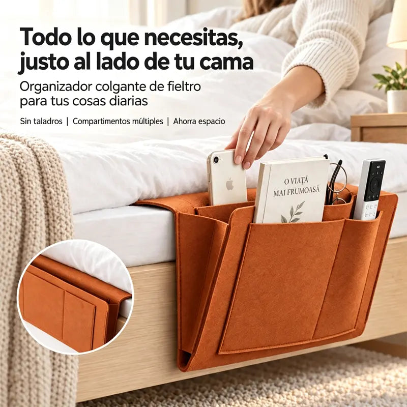 🛏️【Kúpte 1 a dostanete 1 zadarmo】✨ Zavesný organizér na posteľ z plsti | Mimoriadne odolná úložná taška do spálne, ktorú možno pripevniť bez vŕtania
