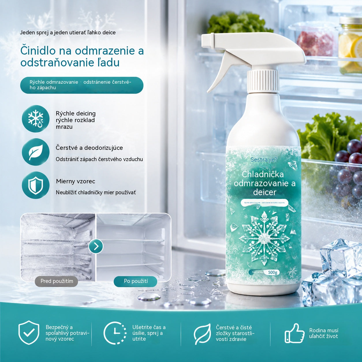 🏠❄️【500ML】✨Prípravok na odmrazovanie veľkokapacitných chladničiek