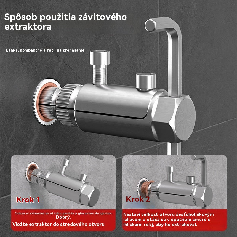 💦🚿Odstraňovač pretrhnutých závitov pre rohový ventilový kohútik, univerzálny kohútik