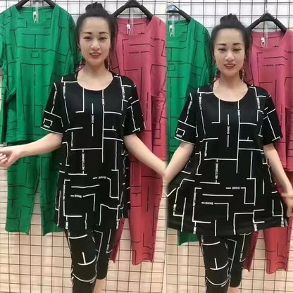 👗【Zľava 50%】【Top + Nohavice】🔥🔥Nová dámska súprava s krátkym rukávom 2026, jednoduchý a ležérny štýl