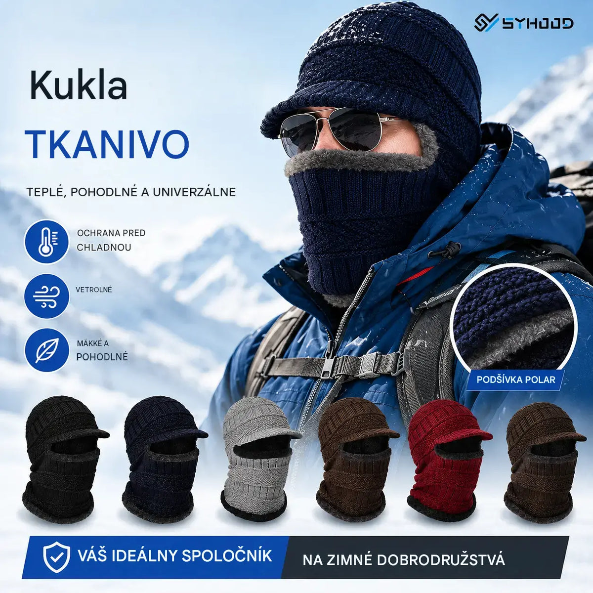🔥Hrubá jednodielna vlnená čiapka, vetruodolná, na vonkajšie použitie.