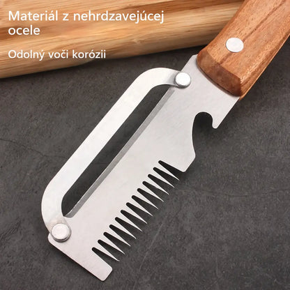 🔥Kúpte 1 kus a získajte 1 zadarmo (2 kusy)🧅🔪 Multifunkčná kuchynská škrabka 3 v 1: Šúpe, krája a otvára fľaše! 🔥