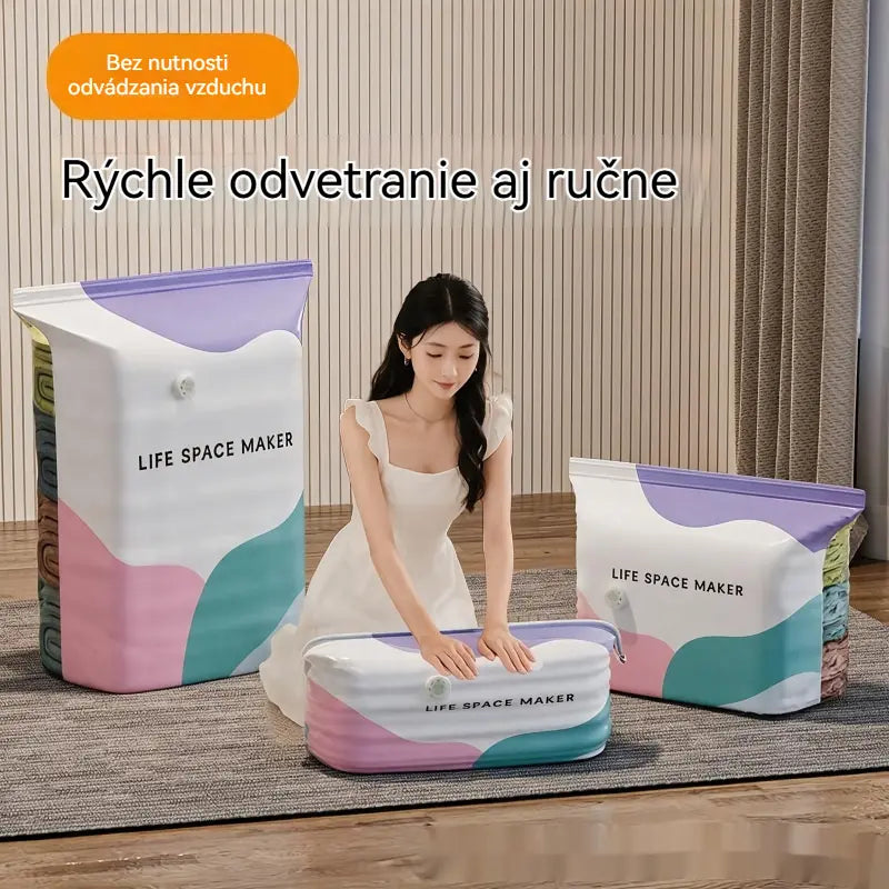 👕📦【5 kusov 24€】Kompresné vrecká na uloženie oblečenia, nevyžadujú vákuum, zosilnená konštrukcia.