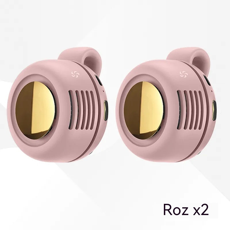 【2 kusy】 Prenosný mini ventilátor s klipom na oblečenie, nastaviteľná rotácia o 360°, ultratiché chladenie, prirodzené a zdravé prúdenie vzduchu, nabíjateľný cez USB