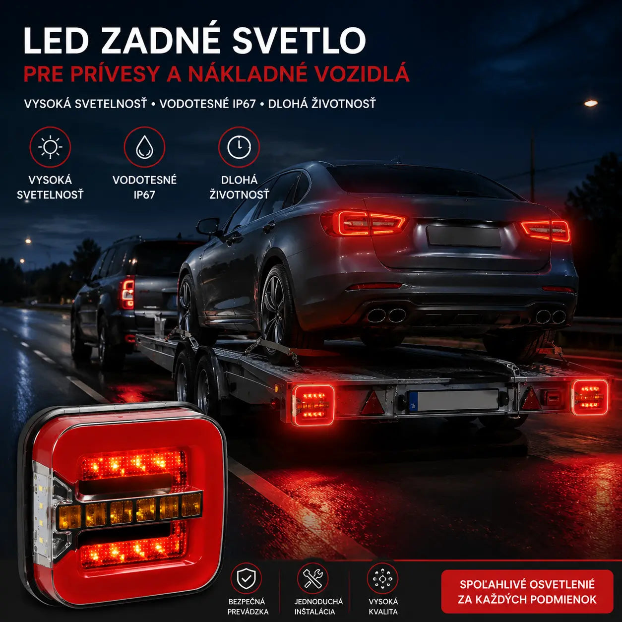 🚦【Univerzálne 12V-24V】🚦 LED svetlo do prívesu auta