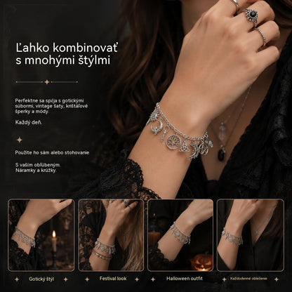 Vintage náramok s príveskami a mystickým nádychom pre ženy – nebeské, gotické a boho šperky 🔮✨