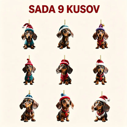 🎄【9-dielna súprava】🐕 Tieto vianočné ozdoby v tvare psov sú naozaj rozkošné.