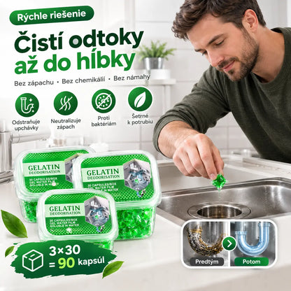 3 balenia (spolu 90 kapsúl) 🏠💧 Kapsule na dezodoráciu kanalizácie – Bioenzýmové zloženie neutralizuje zápach pri zdroji