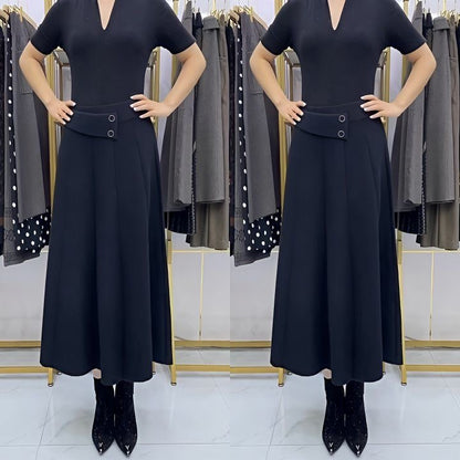 👗🎀【S-4XL】Jesenná/zimná vlnená midi sukňa