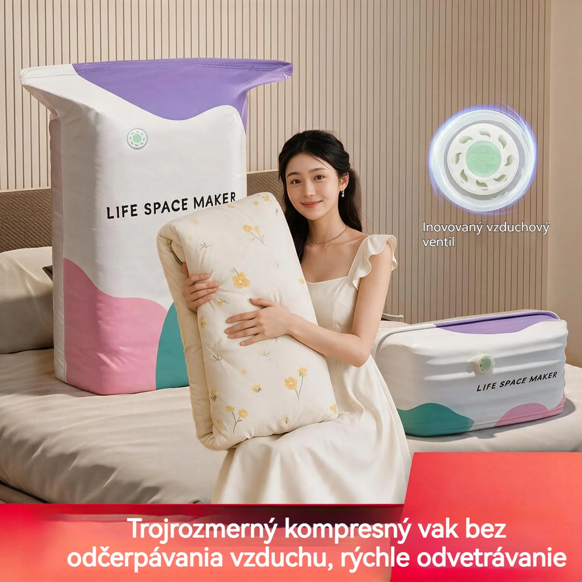 👕📦【5 kusov 24€】Kompresné vrecká na uloženie oblečenia, nevyžadujú vákuum, zosilnená konštrukcia.