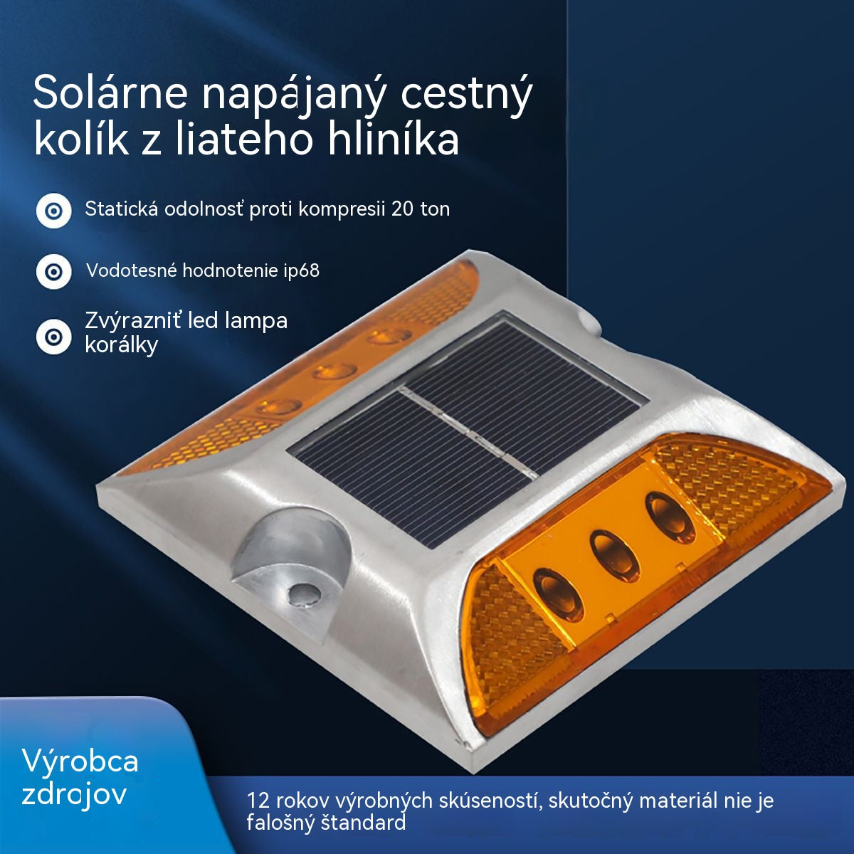 ✨Solárne svetlá s dopravnými gombíkami, výstražné a navádzacie LED svetlá