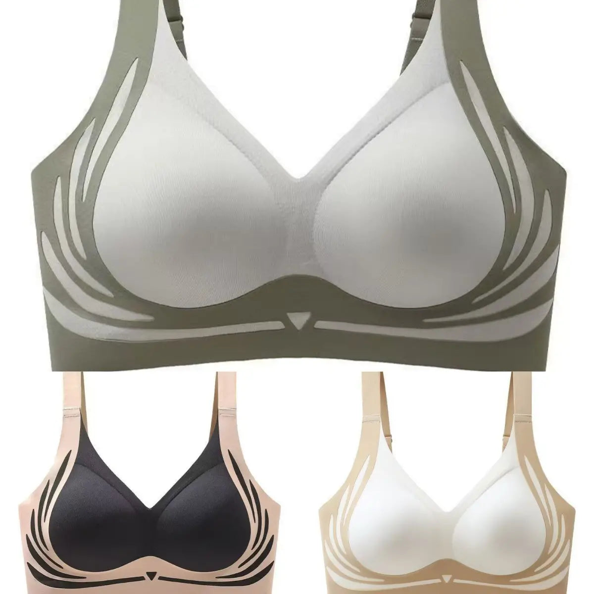 【50% ZĽAVA】😍【Balenie 3 ks】Dámska podprsenka bez kostic ❤️【40-85 kg】