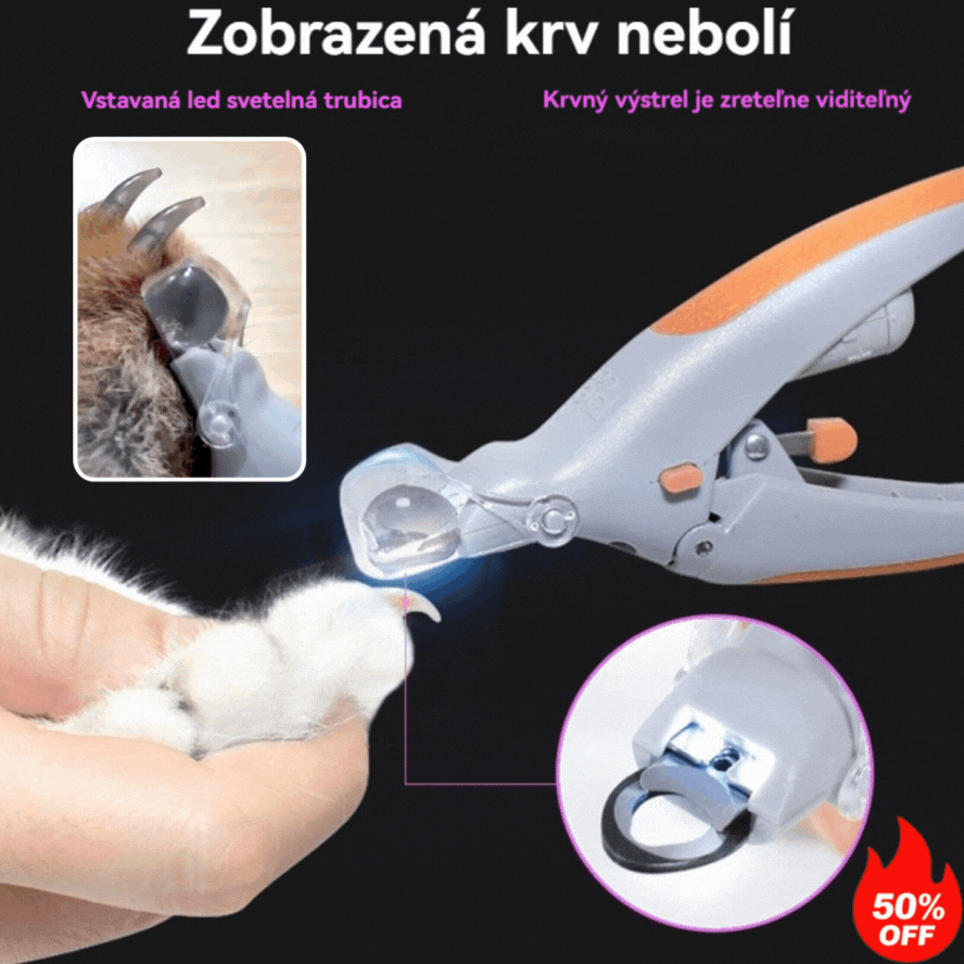 🎁【Kúp 1, získaj 1 zadarmo】✨🐶🐱LED osvetlenie - klieštiky na pazúry pre mačky a psov