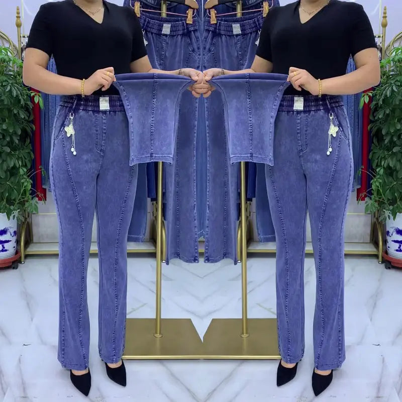 🏆👖【S-4XL】Ženske raztegljive kavbojke z visokim pasom