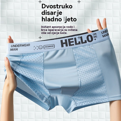 🔥【1 sada za 6 ks.】Pánske boxerky vyrobené z materiálu Air Mesh Ice Silk. Elastické, pohodlné a priedušné.