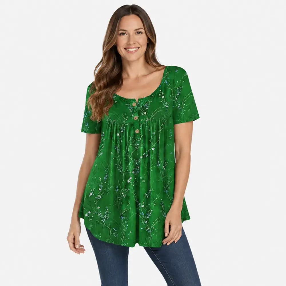 👚【L-6XL】Dámske šaty s plisovanou potlačou a kytičkovým pásom
