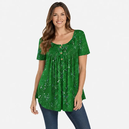👚【L-6XL】Dámske šaty s plisovanou potlačou a kytičkovým pásom