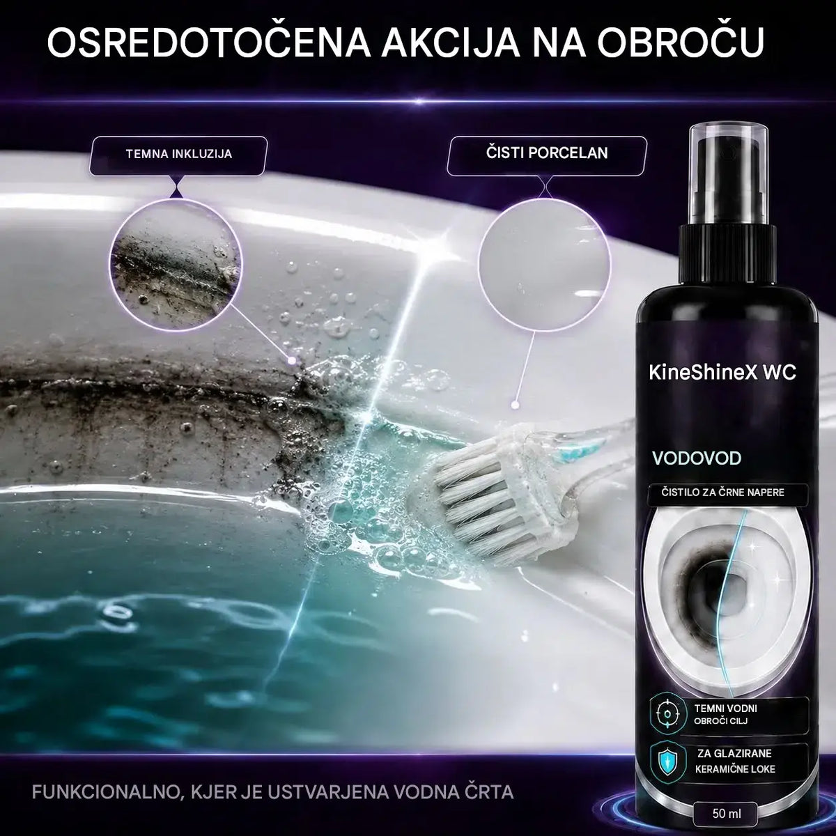 ✨【Kupi 1, dobi 1 brezplačno】🚽Čistilo za straniščno školjko odstrani črne madeže in vodni kamen ob vodni gladini ter trdovratno umazanijo.