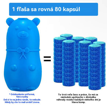 🚽💦【Kúpte 2 a dostanete 1 zadarmo】💥【150g】Čistiaci prostriedok na toalety v tvare medvedíka s vlastnosťami odstraňovania škvŕn, proti zápachu a odolný.