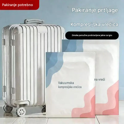 🧳 5 artikala za samo 27 € 💨 Velike vakuumske vrećice za pohranu koje se mogu stisnuti: Nije potrebna zračna pumpa, nepropusne su, idealne za uštedu prostora u koferu i kod kuće ✈️