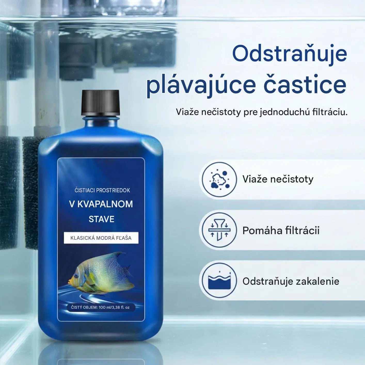 💦Rýchlo pôsobiaci čistič vody do akvária — Sledujte svoje ryby v krištáľovo čistom svetle.