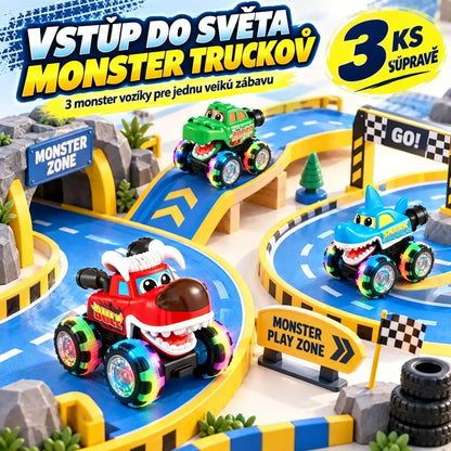 🚗【3 kusy】Detské autíčko so svetlami, veľké monštrum auto