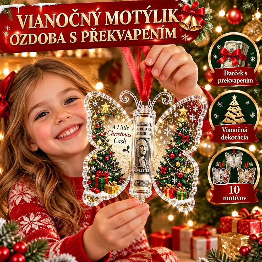 🦋🎁Darčeková ozdoba motýľ v hotovosti