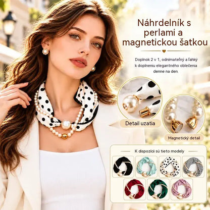 ✨ Perlový náhrdelník a magnetická šatka v jednom! Rýchle magnetické zapínanie · Odnímateľný dizajn · Francúzska elegancia a všestranný štýl! Špeciálna ponuka: Kúpte jeden a druhý získate zadarmo!