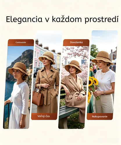 🔥Najpredávanejší produkt! Zľava 49%🔥 Elegantný tkaný slamený klobúk s mašľou