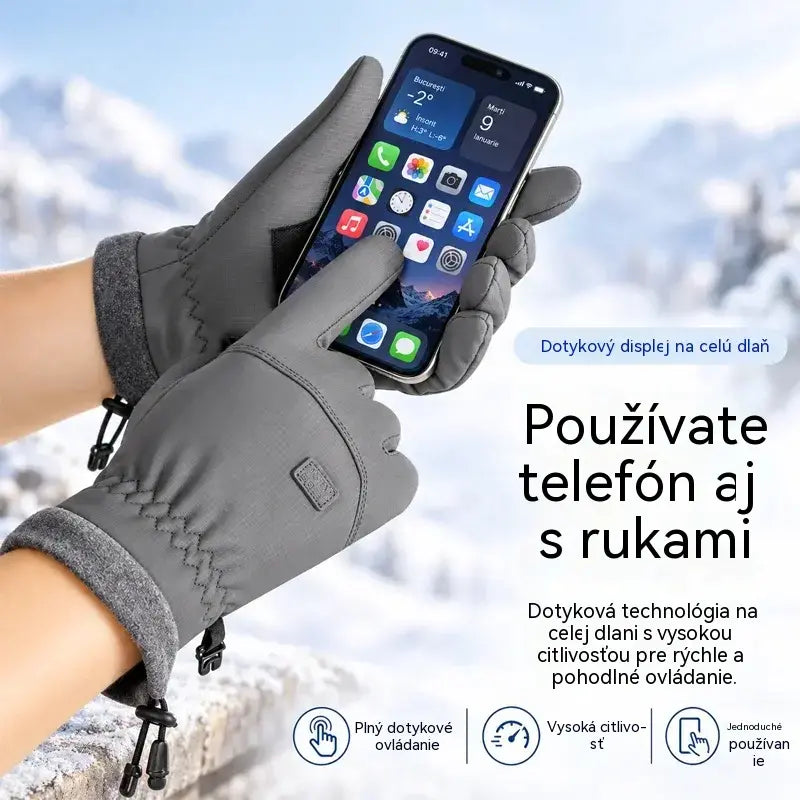 🧤 Pánske zimné rukavice – nepremokavé a vetruodolné · s fleecovou podšívkou · plná kompatibilita s dotykovým displejom · protisklzová dlaň · ideálne na cyklistiku, lyžovanie a turistiku!