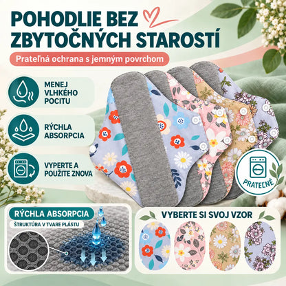 ✨ Umývateľné bavlnené podložky s grafitovou vrstvou — pohodlná a ekologická ochrana pre každodenné použitie.