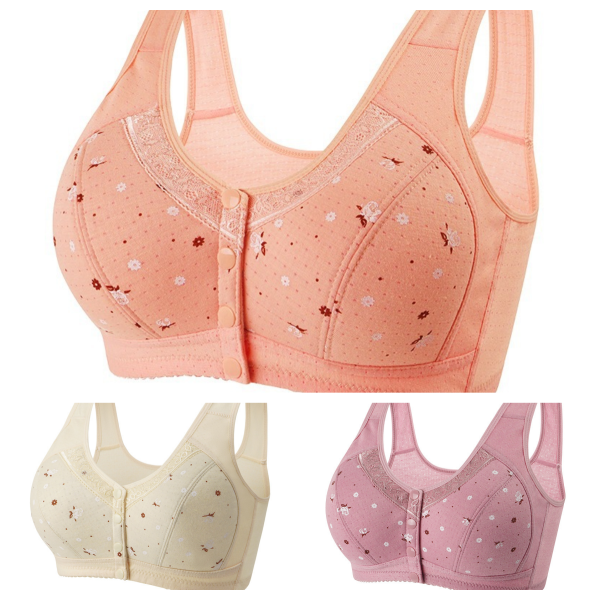 🎀🌟【1 sada za 3 kusy】👙 【45 – 100 kg】Nová veľká čipkovaná podprsenka pohodlného štýlu (59 % zľava)