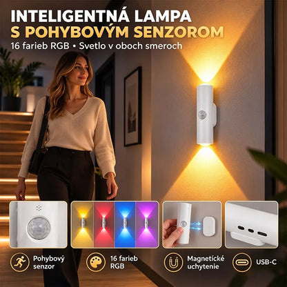 ✨Magnetické inteligentné nočné svetlo so snímačom pohybu – ambientné osvetlenie do spálne s viacfarebným prechodovým efektom