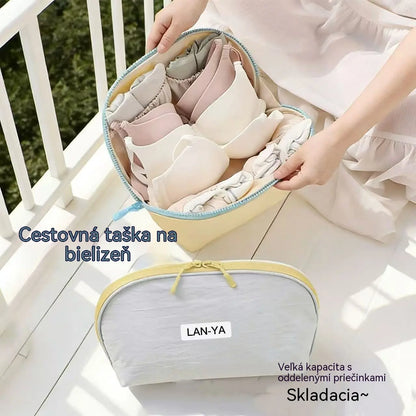 🧳💕【Kúpte 1 a dostanete 1 zadarmo】Prenosné puzdro na usporiadanie spodnej bielizne na cestovanie – Oddelené priehradky na podprsenky, nohavičky a ponožky