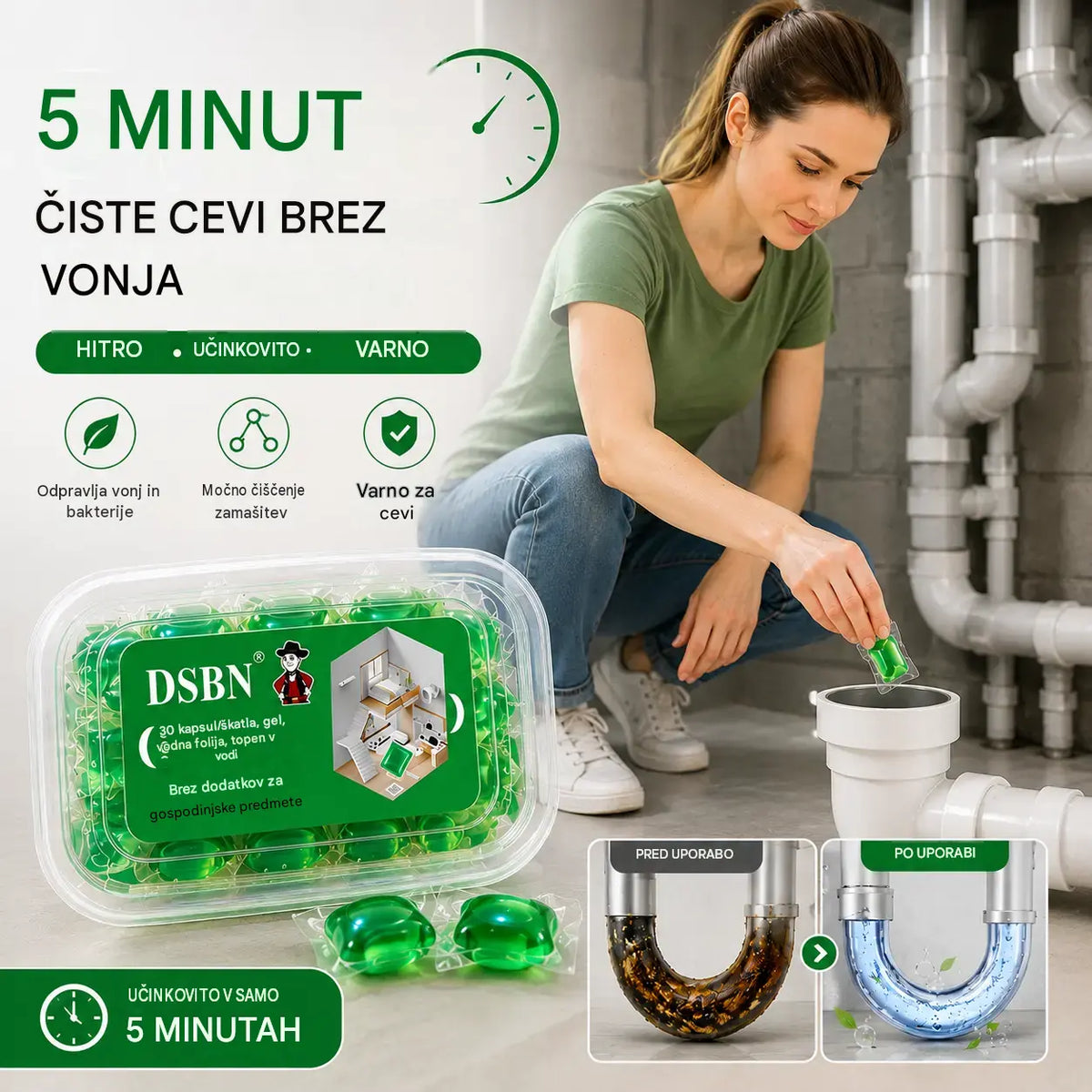 2 škatli (skupaj 100 tablet)🏠💧Kapsule dezodoranta Drain - bioencimska sestava nevtralizira vonjave neposredno pri njihovem izvoru.