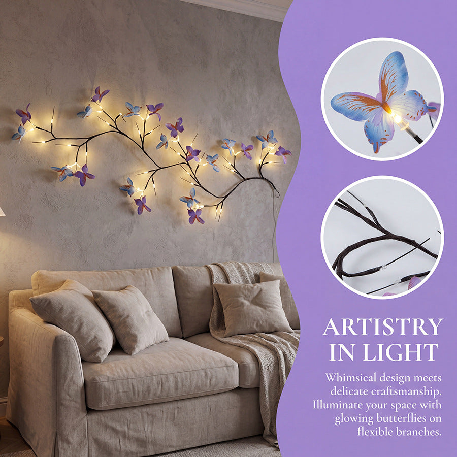 ✨ Flexibilná LED lampa na vinič v tvare motýľa – Vytvorte si domov rozprávkovú a hrejivú atmosféru 🦋💡