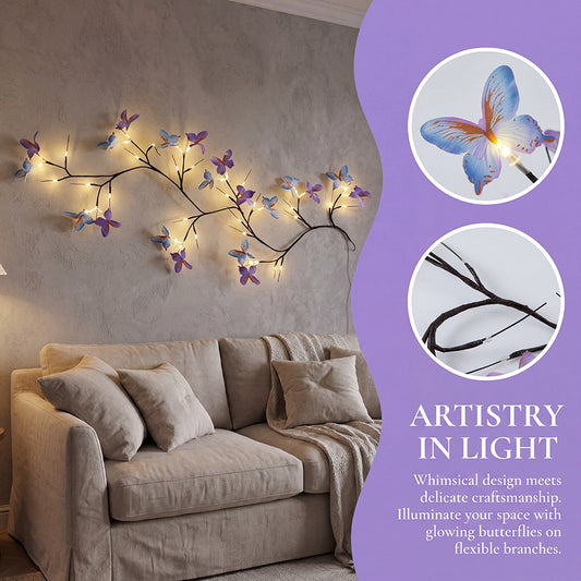 ✨ Flexibilná LED lampa na vinič v tvare motýľa – Vytvorte si domov rozprávkovú a hrejivú atmosféru 🦋💡