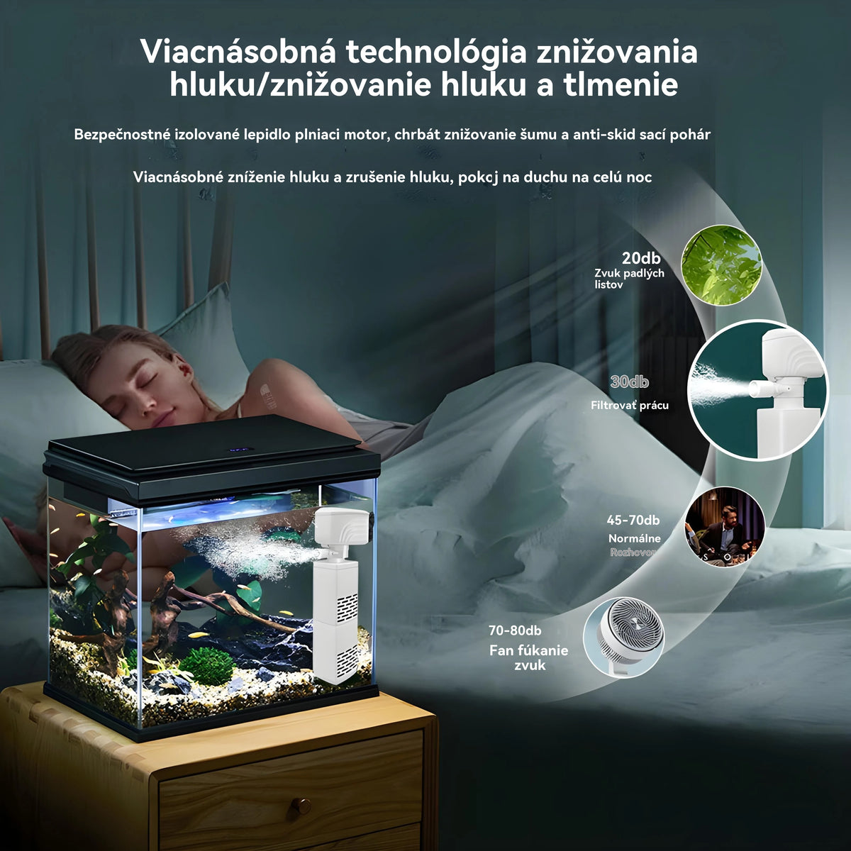 🐟【4W】💦Tichý elektrický akváriový filter
