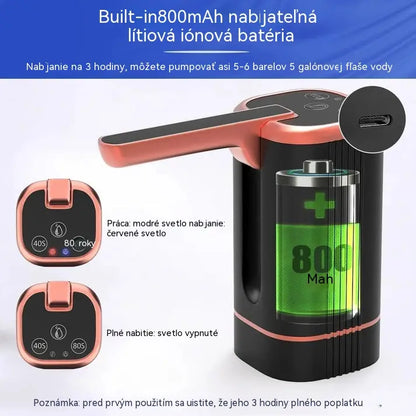 🚰 Skladací elektrický dávkovač vody – prenosné USB čerpadlo na prečerpávanie vody, univerzálne pre 2-5-galónové džbány, dávkovanie vody na kempovanie a do domácnosti