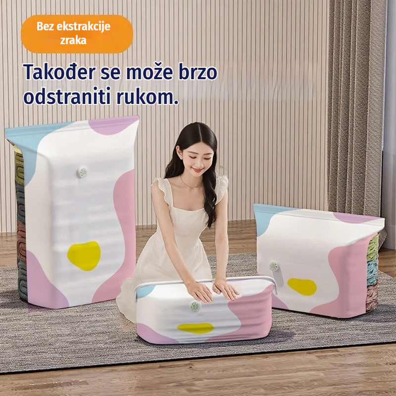 🧳【Set od 5 dijelova】💨 Velika, stlačiva vakuumska vrećica za pohranu: nije potrebna pumpa, nepropusna je i idealna za uštedu prostora u koferima i kod kuće ✈️