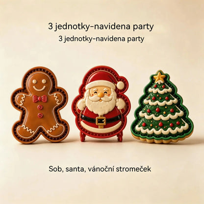 ⌛【3-dielna sada】21 €🥧🎄Sbírka mini forem na vánoční dorty s 9 vzory | 🫎Opakovaně použitelné reliéfní formy na tvarování detailních vánočních dortů ve tvaru Santa Clause, sněhuláka, soba a vánočního stromečku⛄