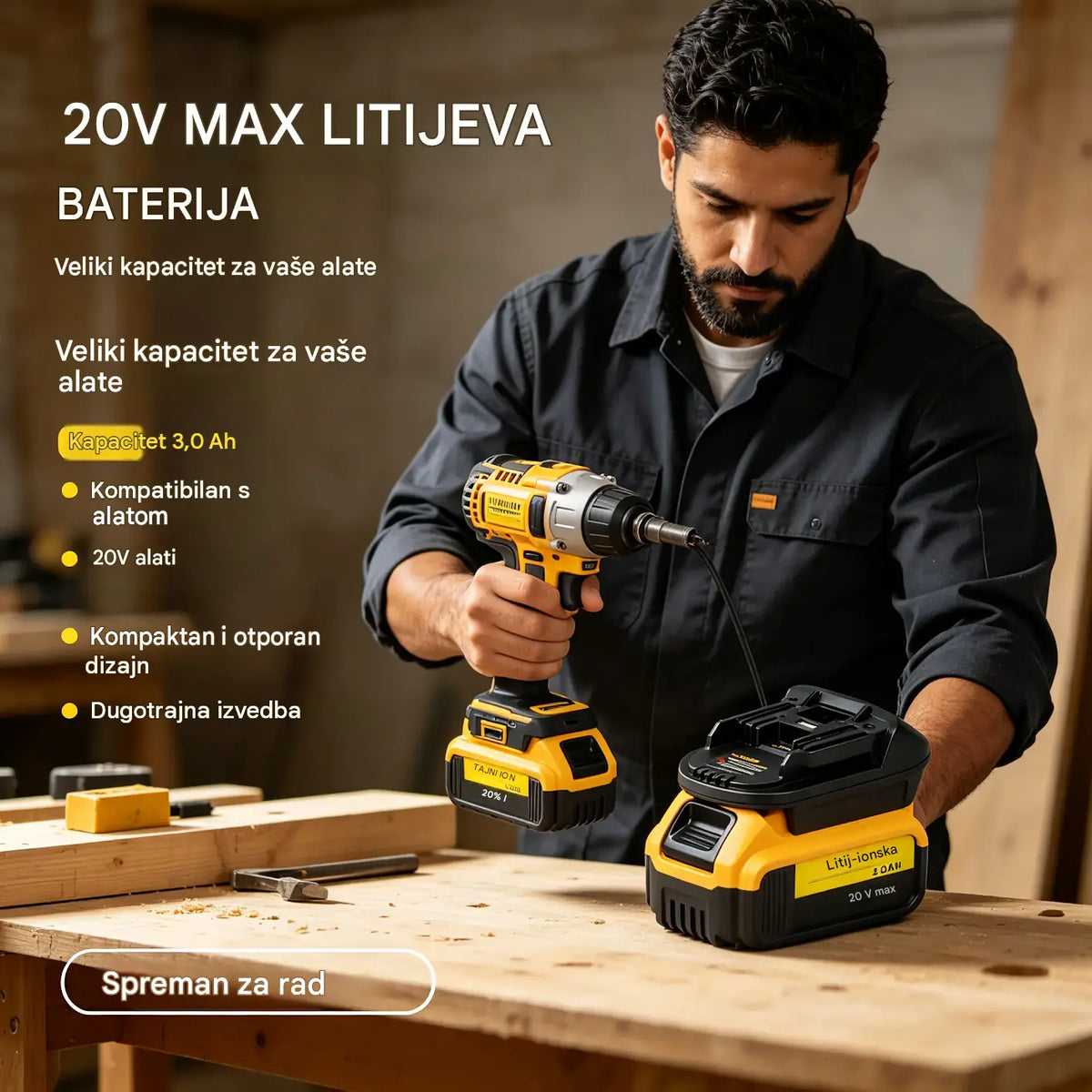 ⚡Adapter za litijeve baterije za alate od 18 V baterija