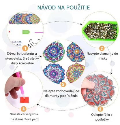 🎨【Súprava náradia + železný stojan + 6 kusov diamantového maľovania】Urob si sám podložka na maľovanie z kameňa