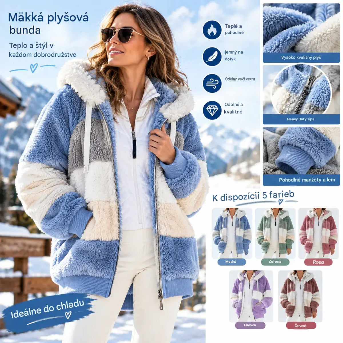 ☃️Limitovaná ponuka, zľava 35%❄️【S-5XL】Nová dámska zimná bunda 2026, hrubá s plyšovými pruhmi