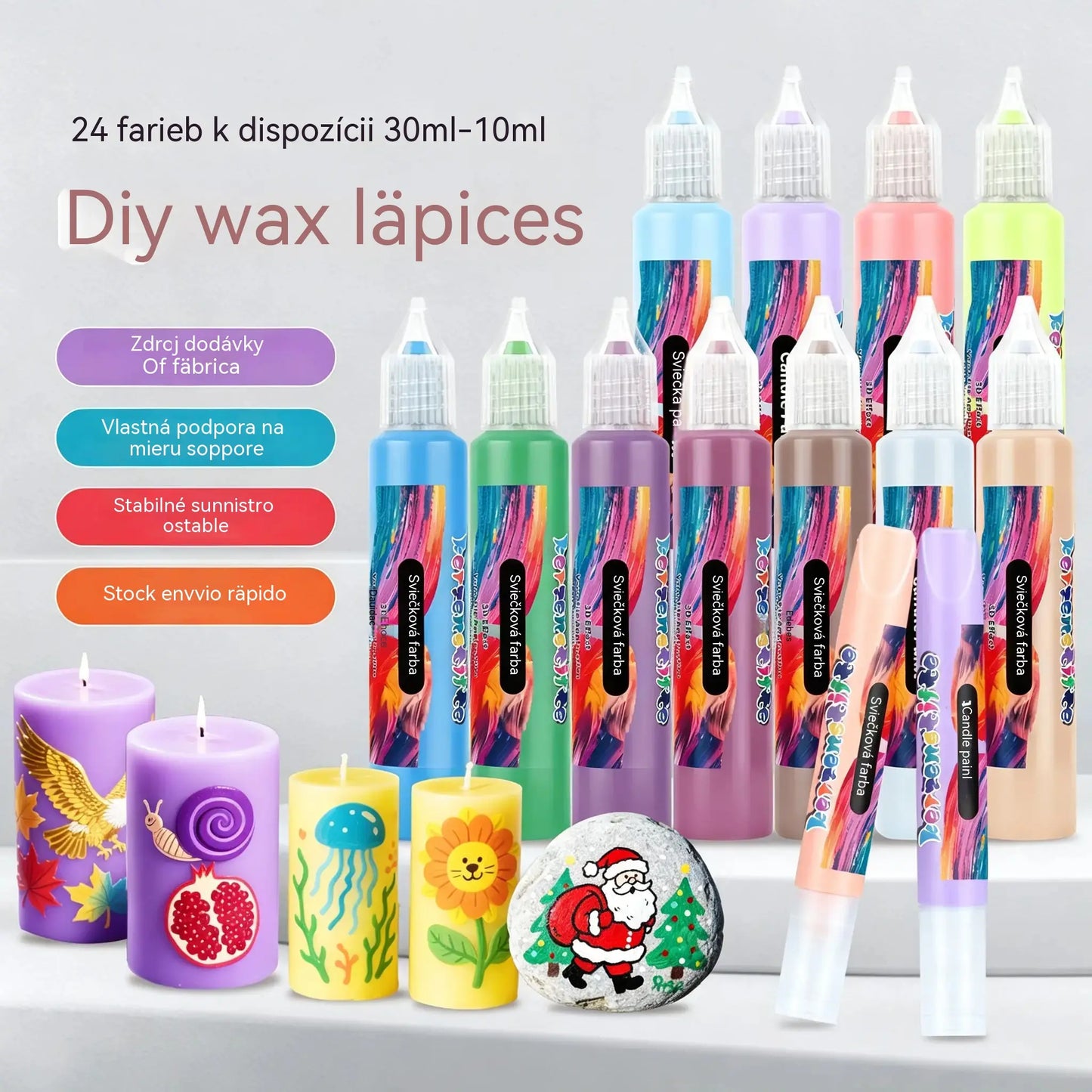🎨【24 barv v paketu】Samo 27 evrov🥳💞24-barvni 3D grafiti markerji za sveče!