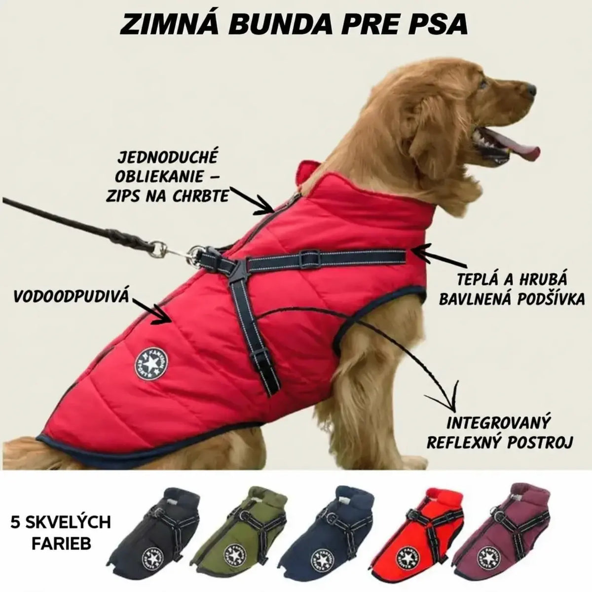 🐱🐶❄️【Kúp 1, získaj 1 zadarmo】Teplá zateplená bunda pre psov a mačky – vodeodolná, s reflexnými prvkami a integrovaným postrojom. Veľkosti S-5XL pre všetky plemená! ✨