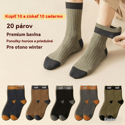 ❤️【1 sada za 10 páry】💥🧦 Pánske teplé dezodorantové ponožky absorbujúce pot