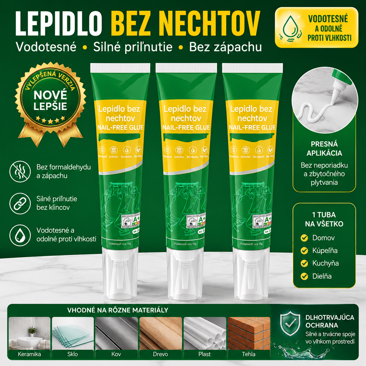 🎖️🔥【Kúpte 1, dostanete 1 zadarmo】👍Vodovzdorné lepidlo na domáce použitie bez vŕtania